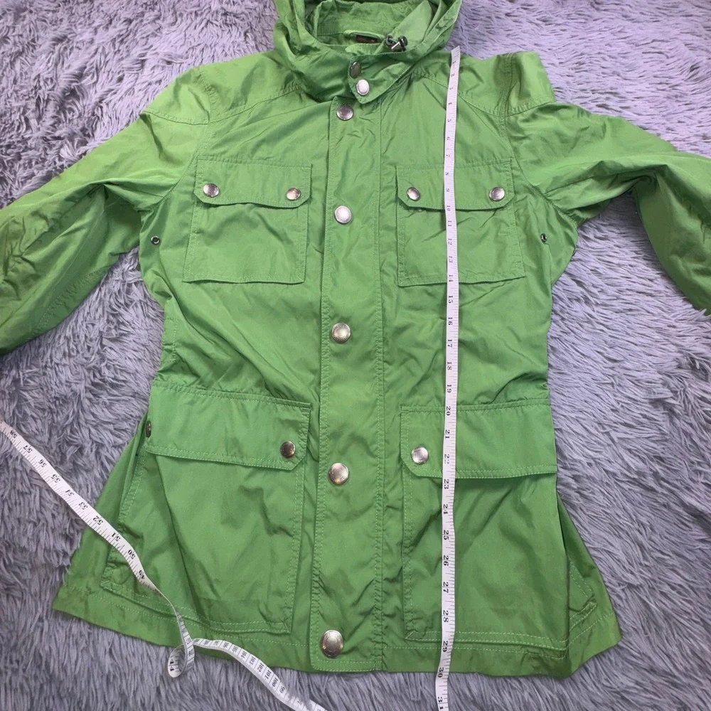 Coach Rain Coat Women's M Green Hooded Utility Jacket Slimming Luxury‎ Military